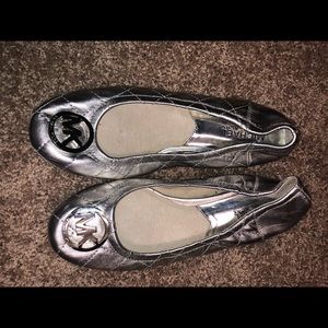 Michael Kors silver flats